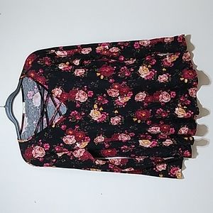 E.Luna Women's Long Sleeve Floral Print Top